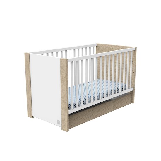 Sauthon Little big bed Antonin Chêne Noisette Et Blanc 70x140 cm