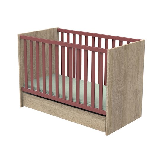 Sauthon Lit bébé Nova Chêne Doré - Rose Canyon 60x120 cm Sauthon Lit bébé Nova Chêne Doré - Rose Canyon 60x120 cm