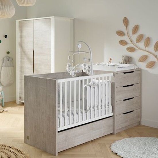 Table à langer pliable pour bébé, Étagère à langer Combinaison à langer  Réglable en hauteur avec panier de rangement Gris