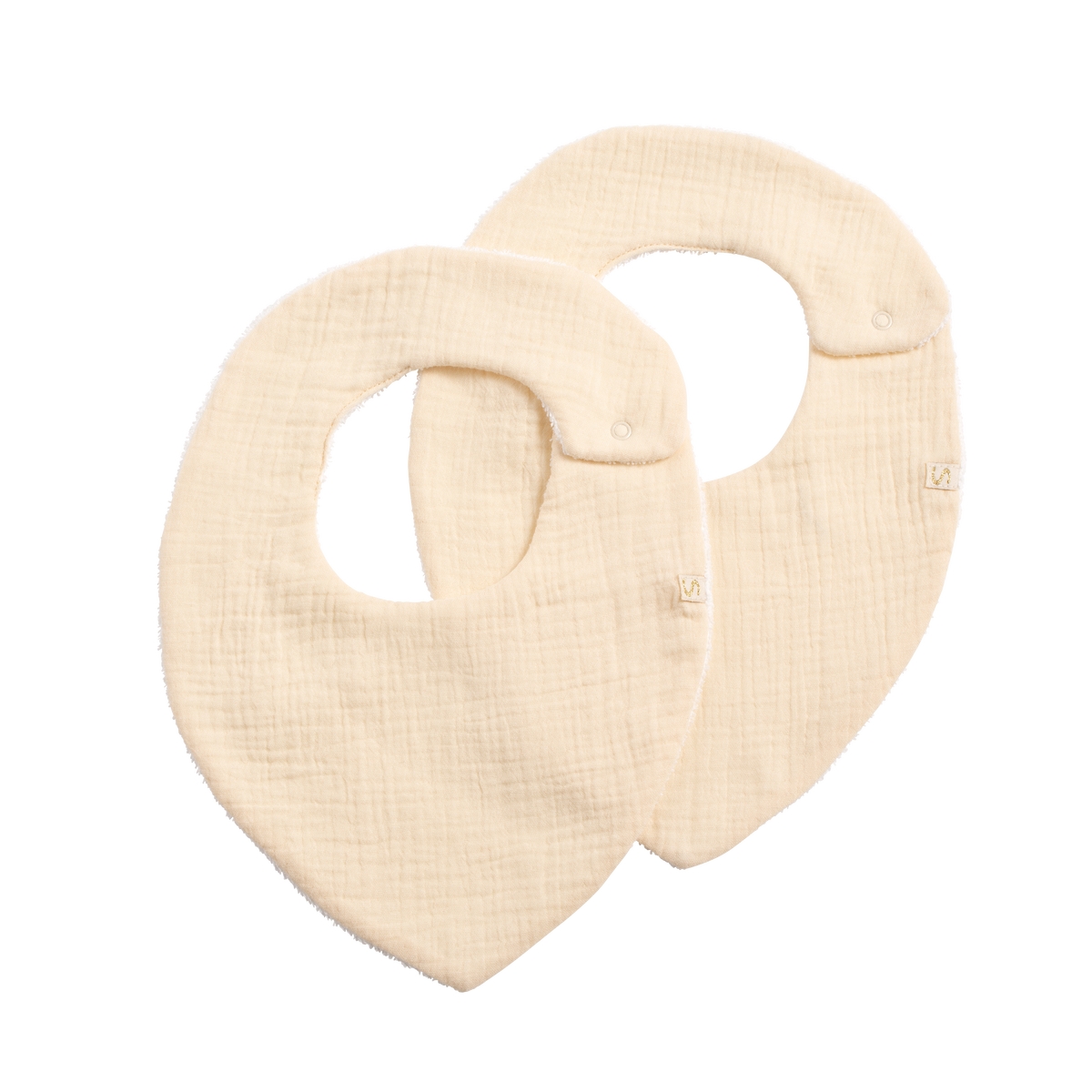 Lot de 2 bavoirs Uni Vanilla BEIGE Sauthon