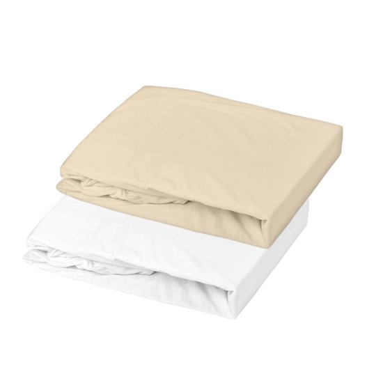 Domiva 2 draps housse Jersey Blanc / Cailloux 