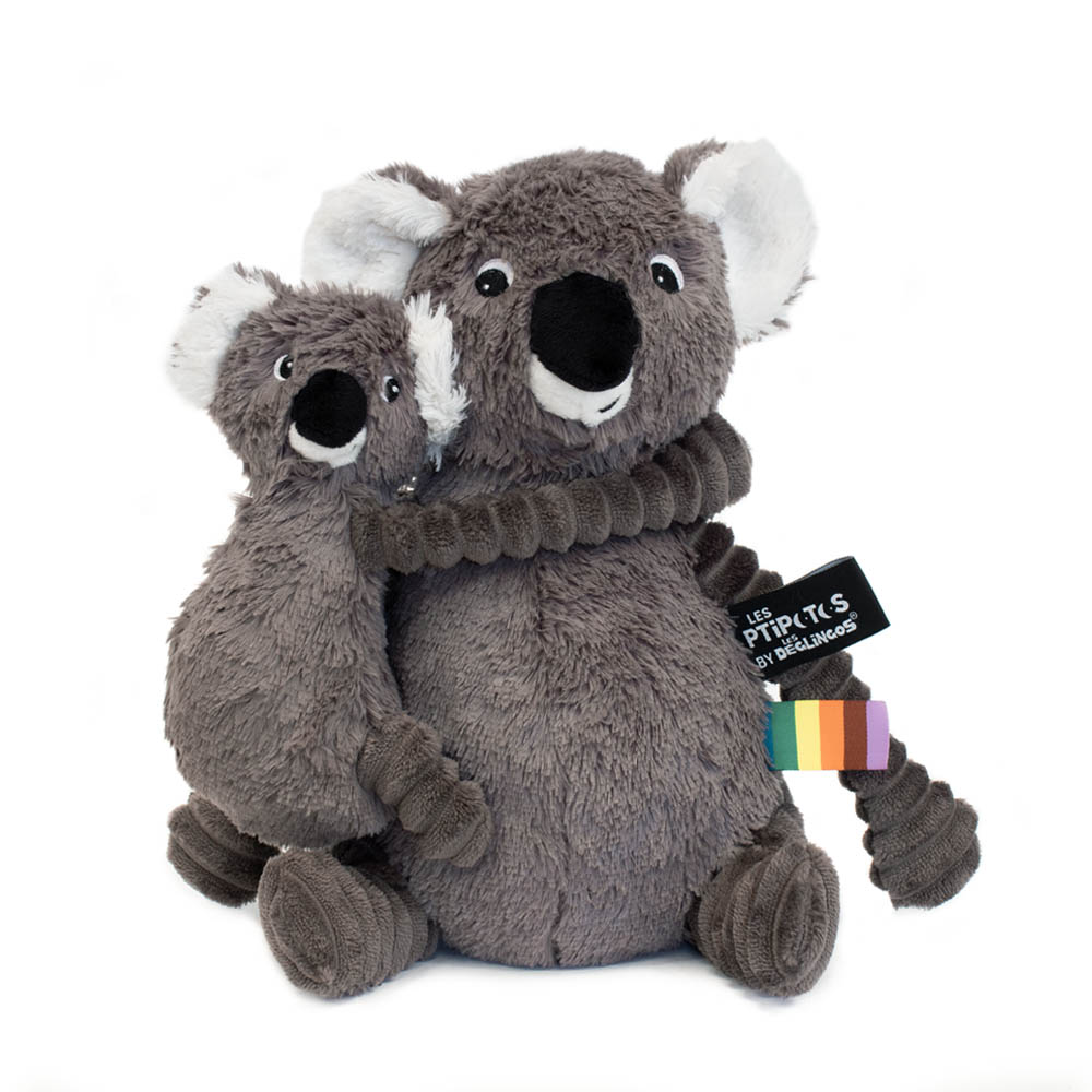 LES DEGLINGOS - Peluche Ptipotos Le Koala GRIS Les Déglingos