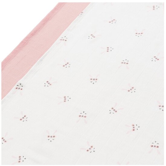 P’tit bisou Lot 2 langes coton bio Rose 110x110 cm P’tit bisou Lot 2 langes coton bio Rose 110x110 cm