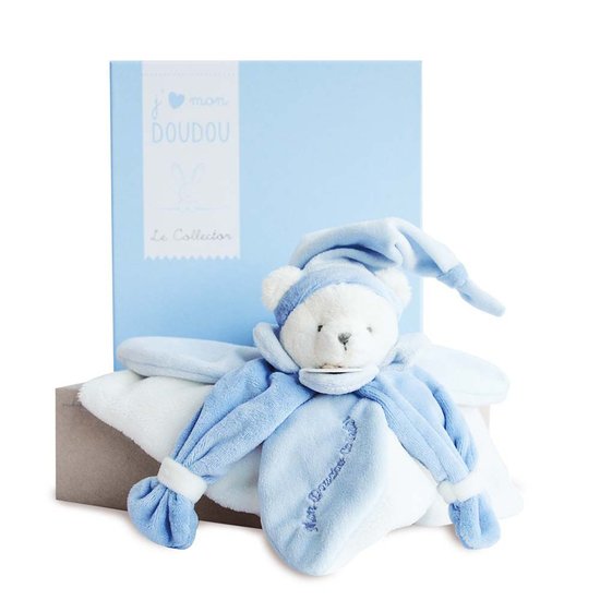 Doudou & Compagnie Doudou collector J'aime mon doudou Ours Bleu 24 cm