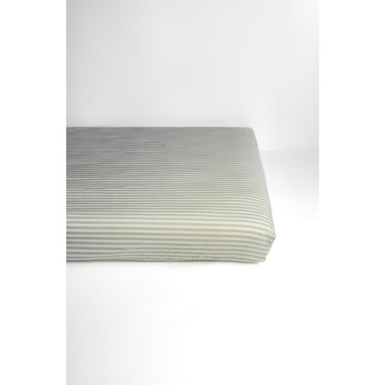 Kadolis Drap housse bébé Percale de Coton Bio Rayé Tilleul  Kadolis Drap housse bébé Percale de Coton Bio Rayé Tilleul
