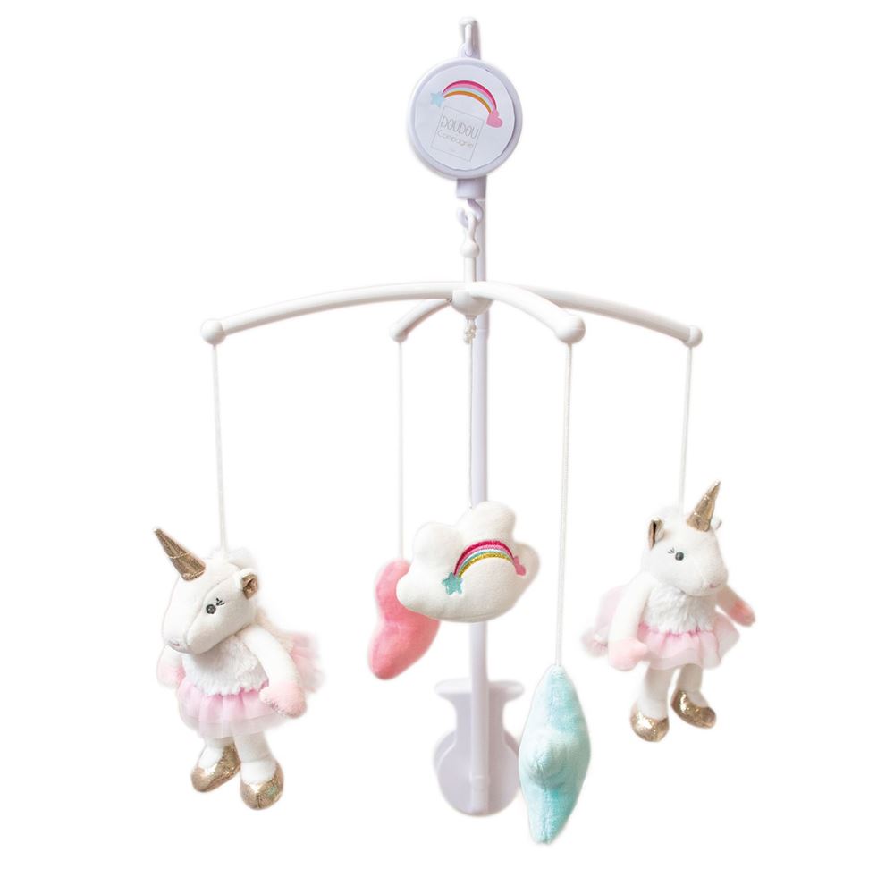Mobile musical - licorne BLANC Doudou & Compagnie