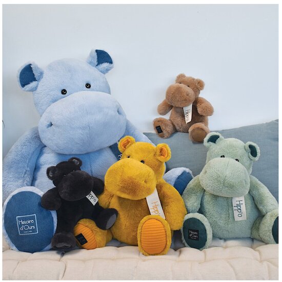 Histoire d'Ours Hippopotame Ocre 40 cm
