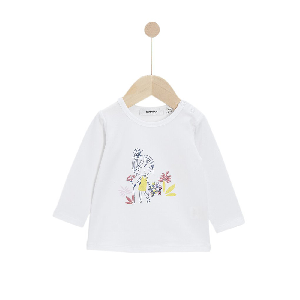 Marèse - Tee-Shirt Manches longues la saison des lilas BLANC Marèse