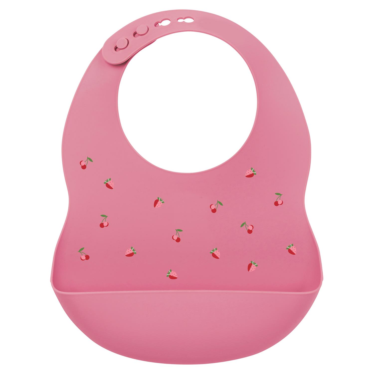 Nattou - Bavoir imprimé silicone ROSE Nattou