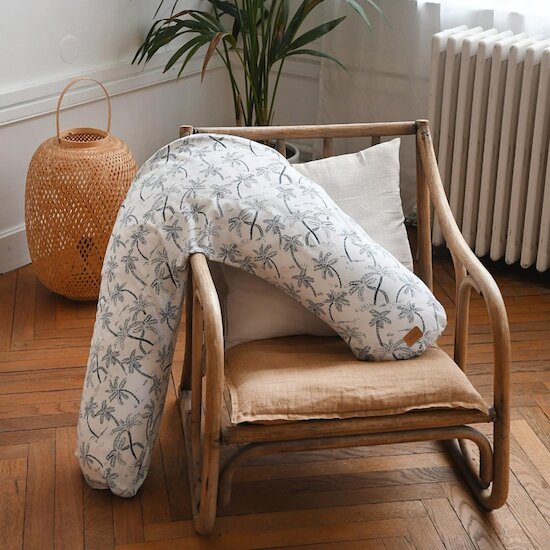 Béaba Coussin d'allaitement Big Flopsy palm tree Blanc  Béaba Coussin d'allaitement Big Flopsy palm tree Blanc