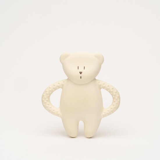 Moonie Jouet de dentition ourson en caoutchouc naturel Blanc Polaire  Moonie Jouet de dentition ourson en caoutchouc naturel Blanc Polaire