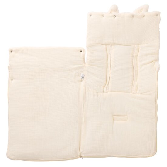 BB&Co Nid d’ange fausse fourrure doublé gaze de coton Écru 0-6 mois BB&Co Nid d’ange fausse fourrure doublé gaze de coton Écru 0-6 mois