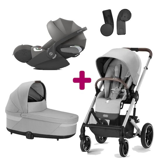 Cybex Pack poussette trio Balios S Lux  lava grey + nacelle cot S lux lava grey + coque cloud T i-Size Mirage Grey  