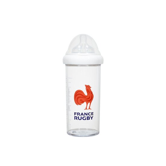 Le biberon Français Biberon anti-colique Logo XV Coq rouge transparent 360 ml Le biberon Français Biberon anti-colique Logo XV Coq rouge transparent 360 ml