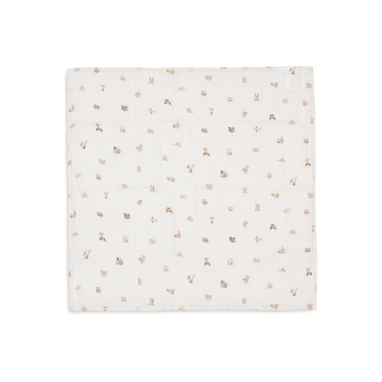 Jollein Lot de 3 Lange Gaze de Coton Small Animal Friends Multicolore 70x70 cm