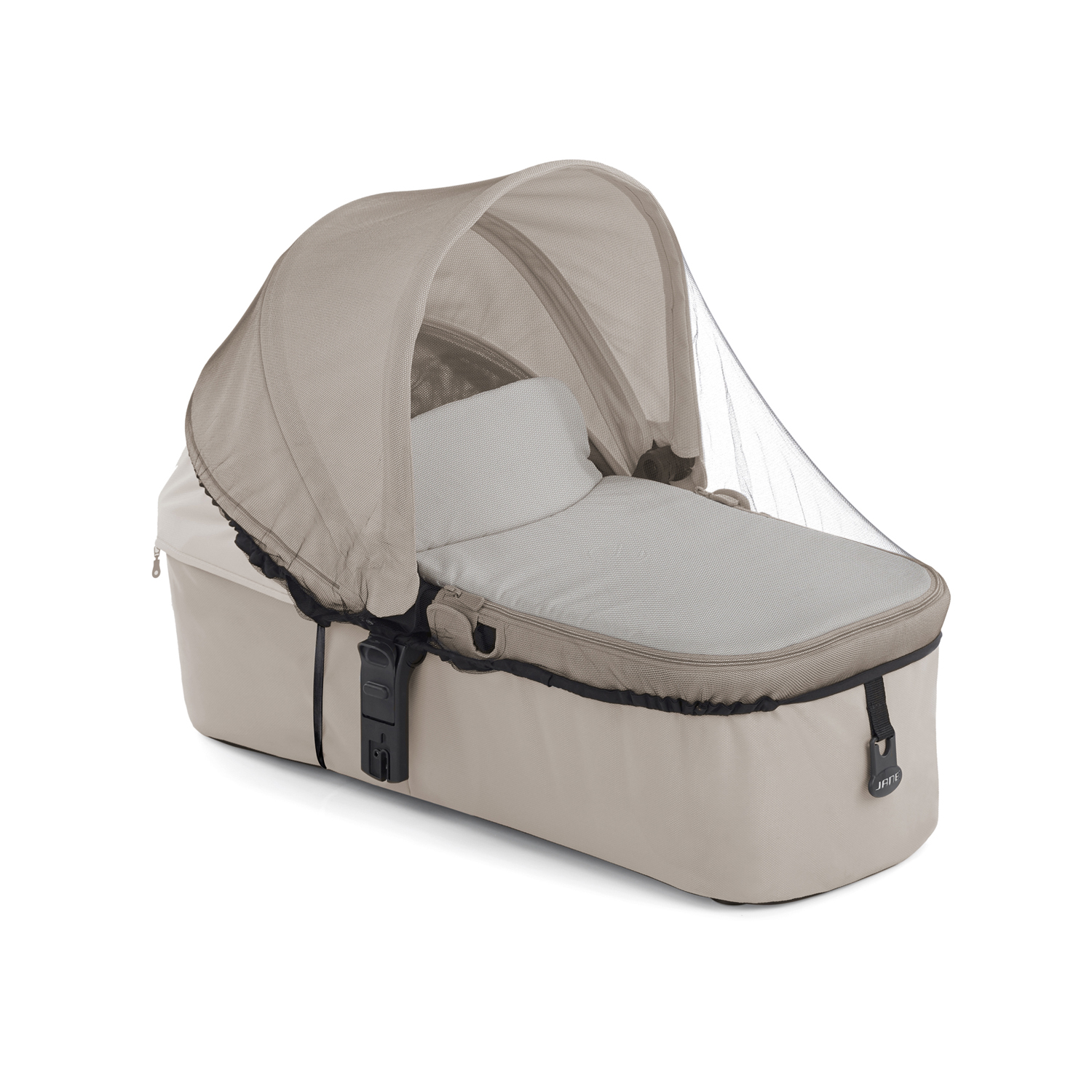 Moustiquaire poussette nacelle coque + sac rangement BLANC Jané