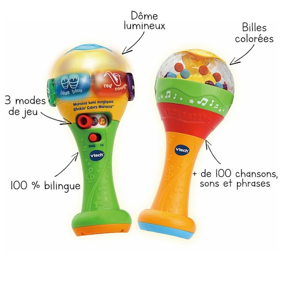 Vtech Baby Maracas lumi magiques Multicolore  Vtech Baby Maracas lumi magiques Multicolore