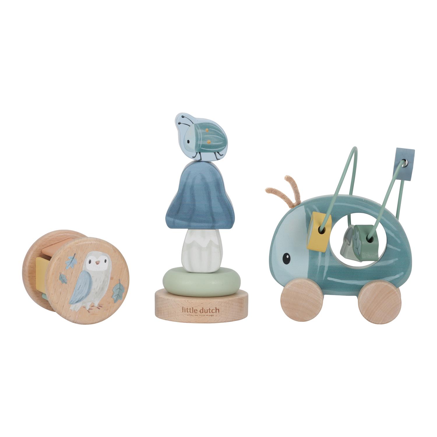Coffret 3 jeux d'éveil en bois FSC MULTICOLORE Little Dutch