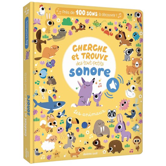 Auzou Livre Cherche et trouve tout-petits sonore Animaux Multicolore  Auzou Livre Cherche et trouve tout-petits sonore Animaux Multicolore