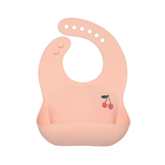 Lässig Bavoir en silicone av. poche Happy Fruits Cerise Rose 