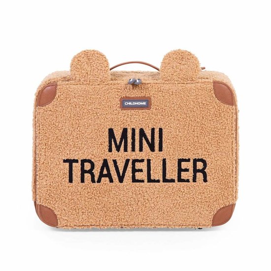 Childhome Valise Mini traveller Teddy Brun  Childhome Valise Mini traveller Teddy Brun