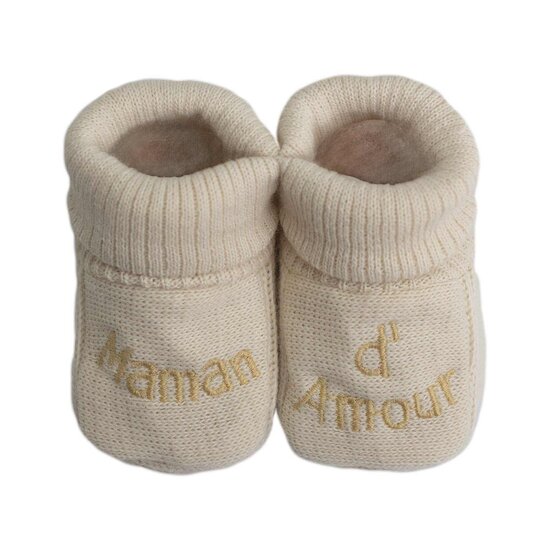 Trois Kilos Sept Chaussons Papa Maman d'amour Multicolore Naissance
