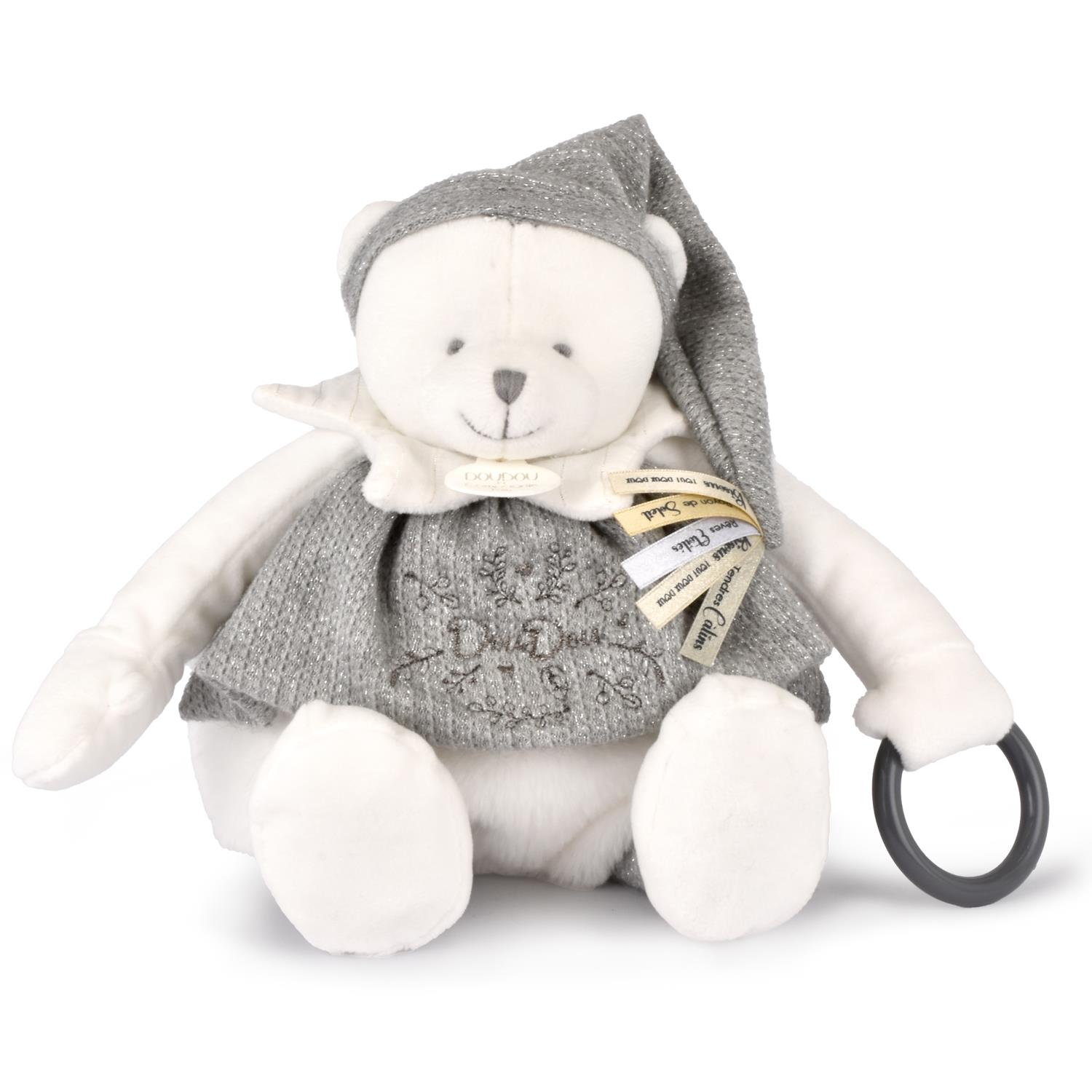 Doudou 25 ans ours pantin d'activités GRIS Doudou & Compagnie