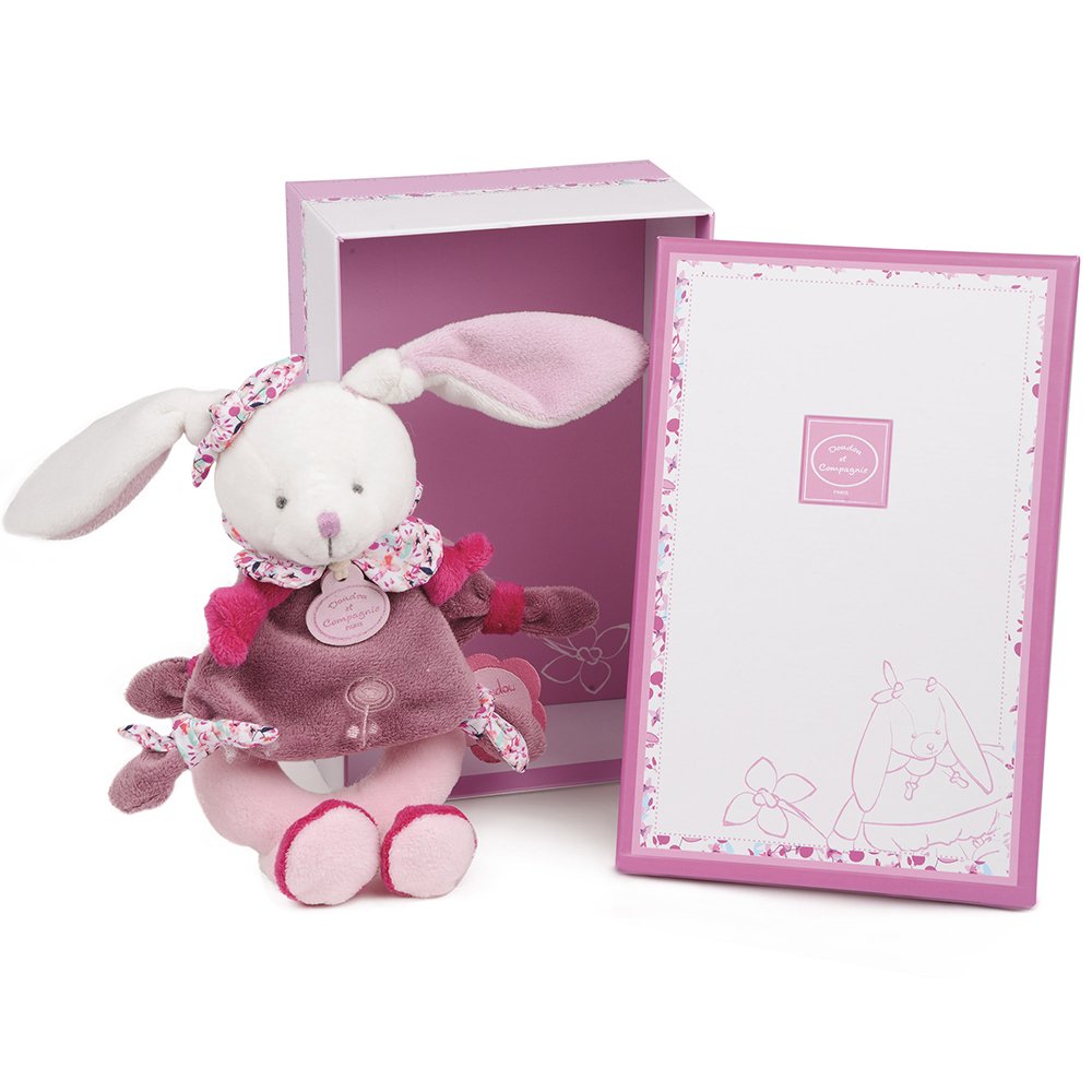 Doudou & Compagnie - Hochet Cerise le lapin ROSE Doudou & Compagnie