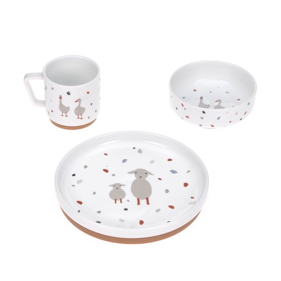 Lässig Coffret repas en porcelaine Tiny Farmer Blanc  Lässig Coffret repas en porcelaine Tiny Farmer Blanc
