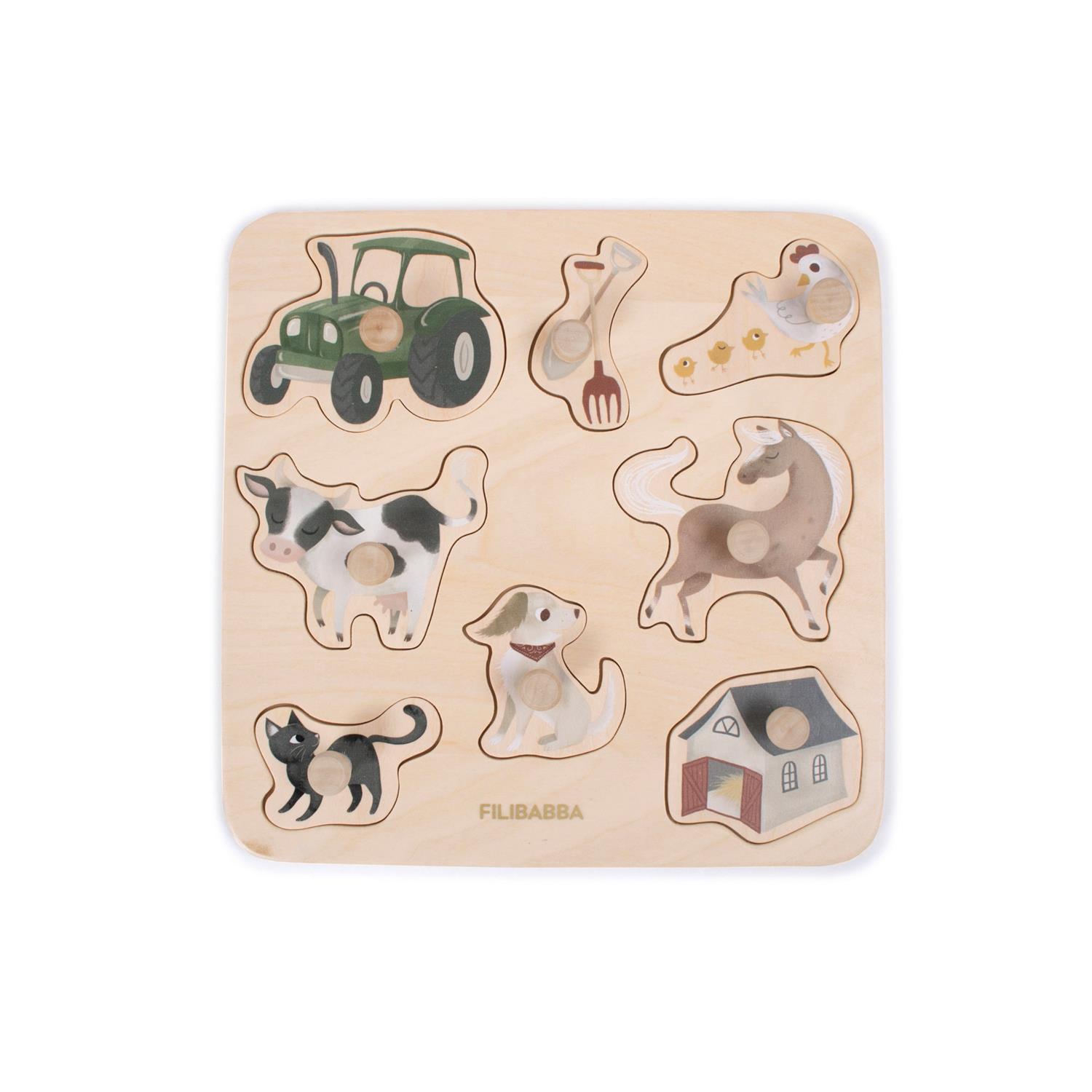 BB & Co - Puzzle en bois A la ferme MULTICOLORE BB&Co
