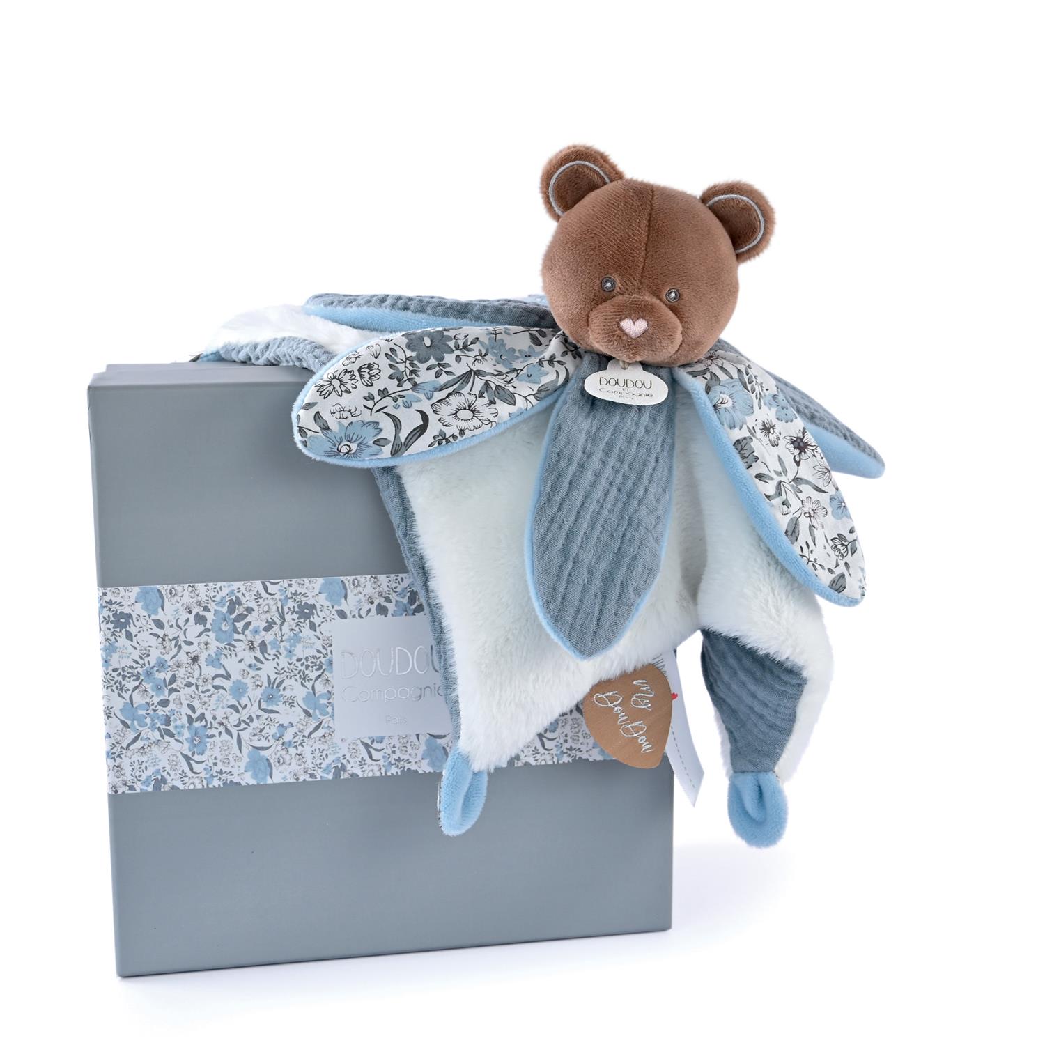 Doudou & Compagnie - Doudou pétale Bohaime BLEU Doudou & Compagnie