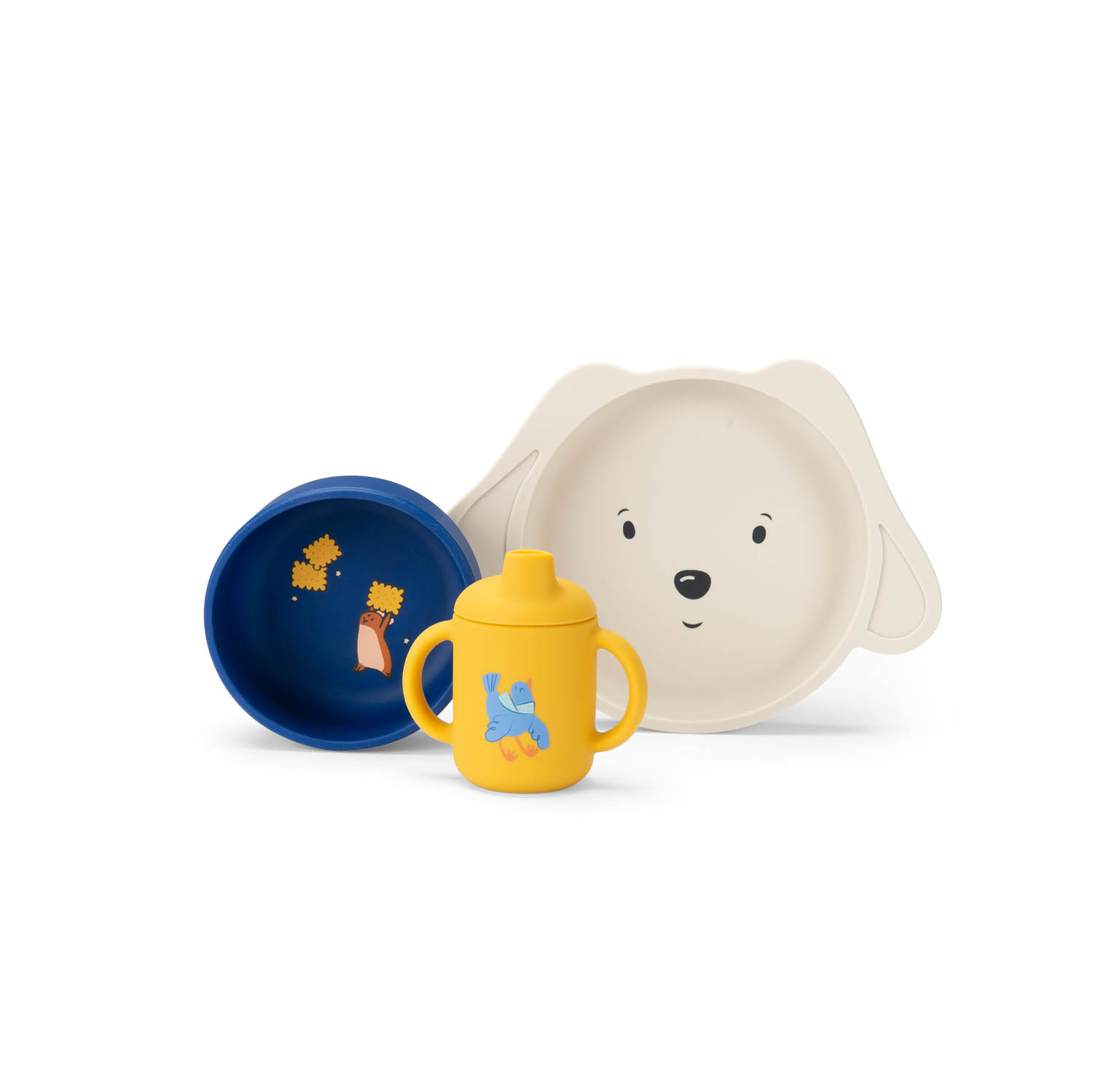Set vaisselle silicone Puce & Pilou MULTICOLORE Moulin Roty