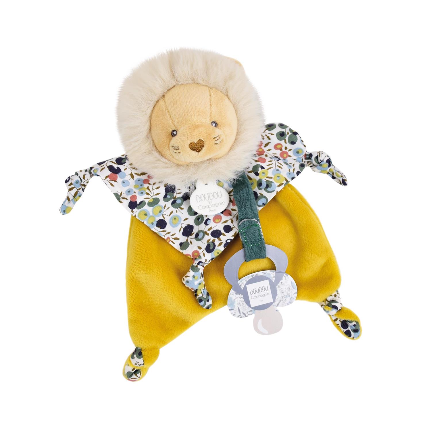 Doudou & Compagnie - Doudou attache sucette lion Boh'aime JAUNE Doudou & Compagnie