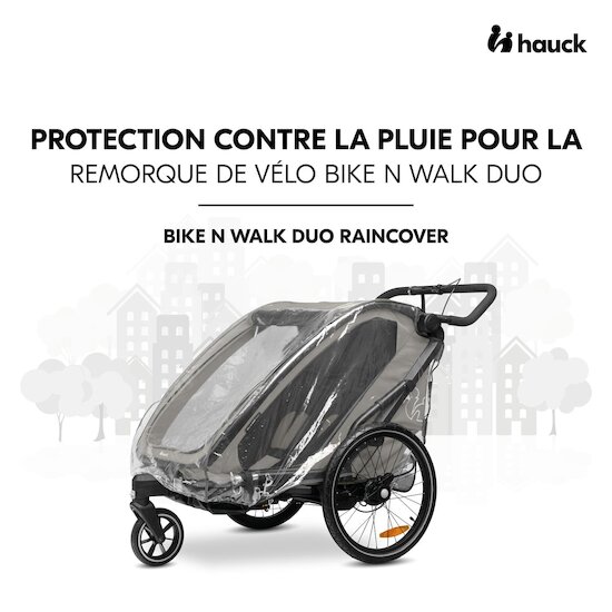 Hauck Housse de pluie Bike N Walk Duo Transparent  Hauck Housse de pluie Bike N Walk Duo Transparent