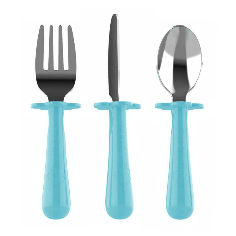 Grabease - 3 couverts en inox pour enfants BLEU Grabease