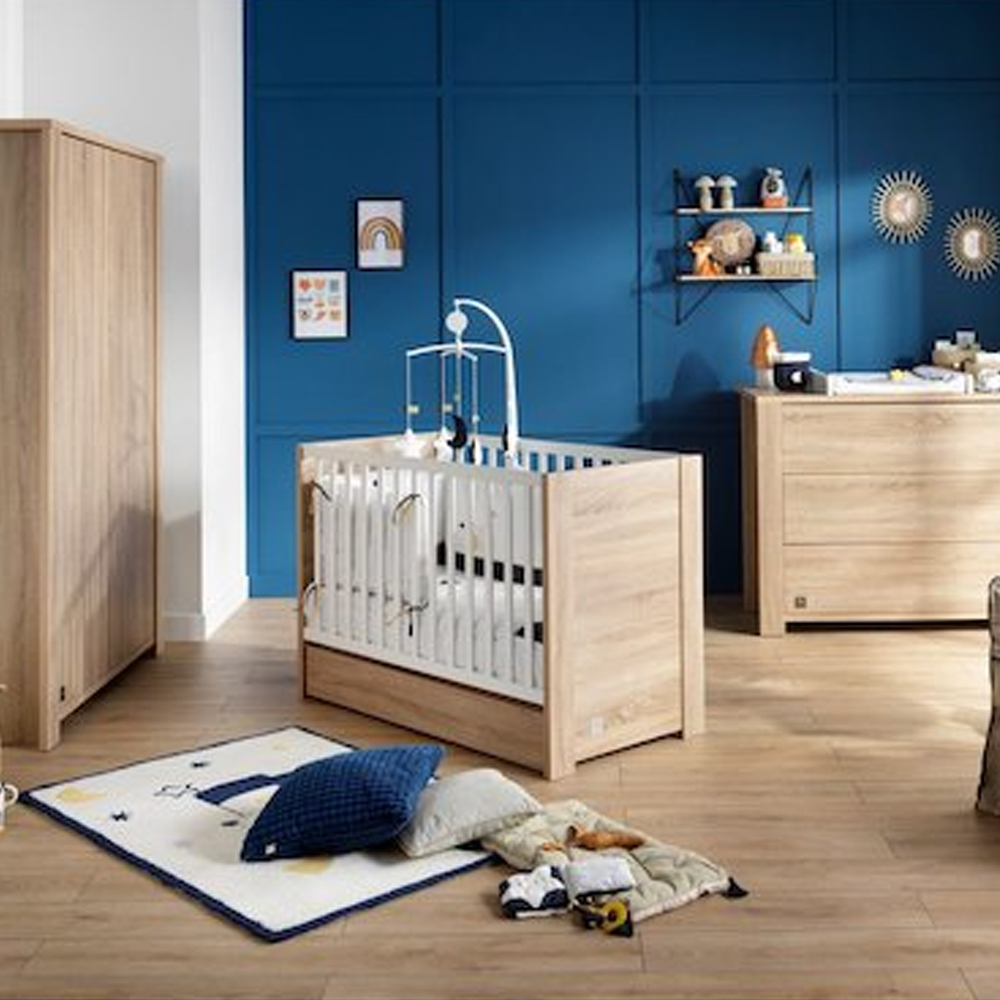 Chambre bébé complète Antonin : lit 60x120, commode, armoire Sauthon