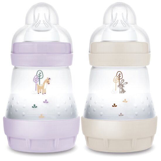 MAM Easy Active Biberon ergonomique, Biberon 6 mois adapté aux petites  mains des bébés, avec tétine débit rapide, 6 mois plus de motifs, Vert, 330  ml