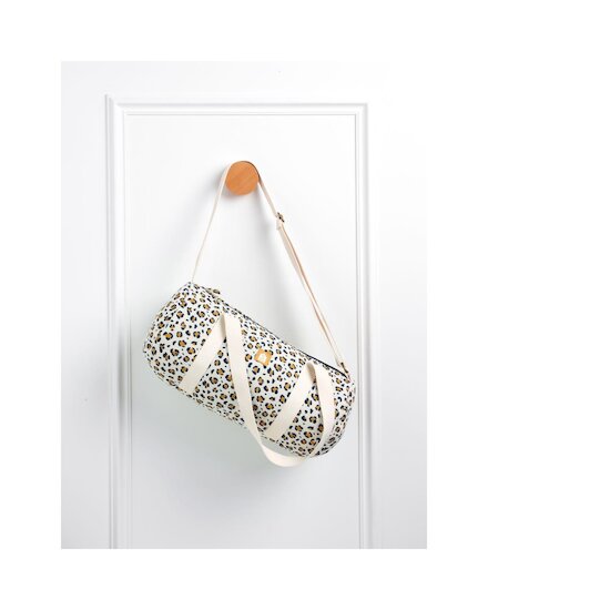 Sauthon Sac Polochon Enfant Leopard Ecru/Noir/Caramel  Sauthon Sac Polochon Enfant Leopard Ecru/Noir/Caramel