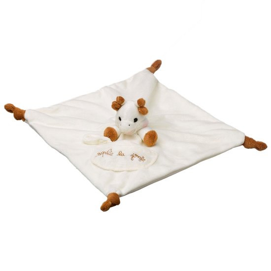 Sophie la girafe Doudou plat avec attache Beige 