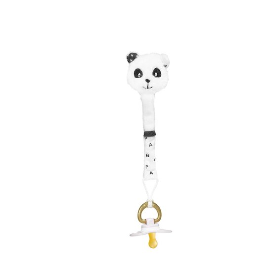 Sauthon Attache sucette Panda Chao Chao Gris Foncé - Noir 