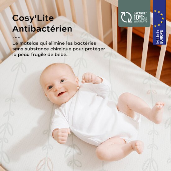 Babymoov Matelas Cosy'Lite antibactérien Blanc  Babymoov Matelas Cosy'Lite antibactérien Blanc
