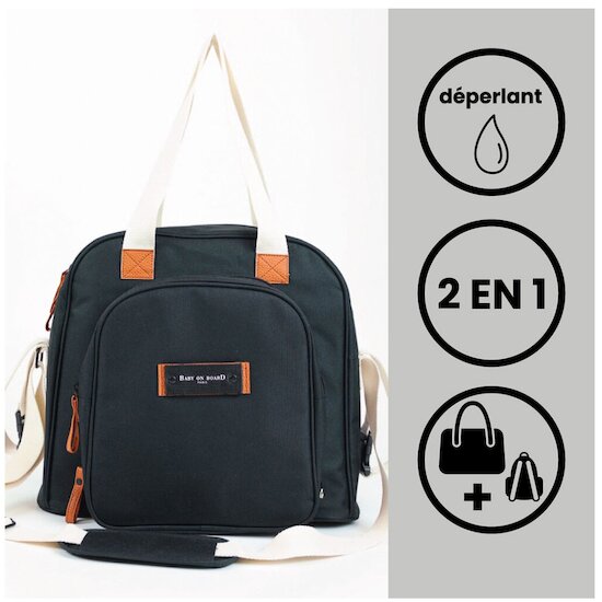 Baby on board Sac à langer Square duo black  Baby on board Sac à langer Square duo black