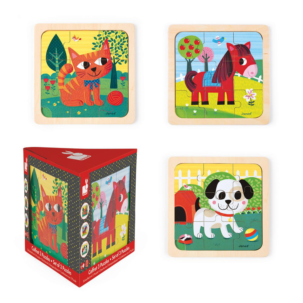Coffret 3 Puzzles - Tornado Titus Felix MULTICOLORE Janod