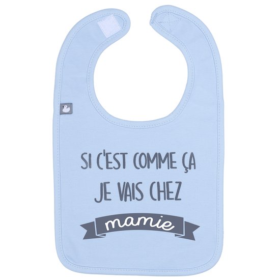 BB&Co Bavoir "Je vais chez mamie" Bleu Ciel 0-18 mois