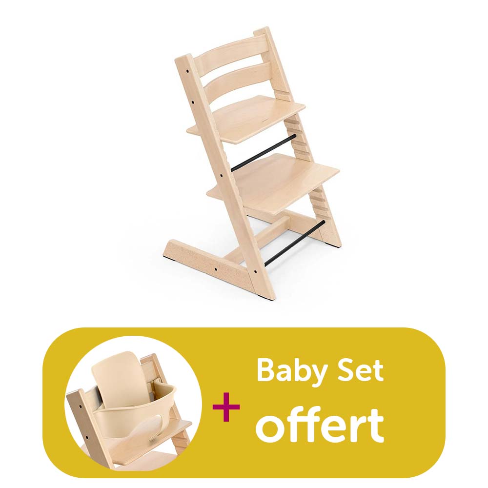 Chaise tripp trapp achetée Naturel + baby set naturel offert Stokke