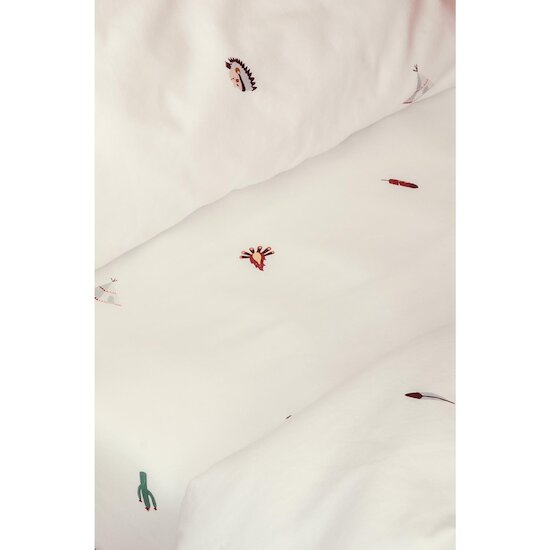 Kadolis Drap housse Coton Bio Petite Plume 1 personne Multicolore  Kadolis Drap housse Coton Bio Petite Plume 1 personne Multicolore