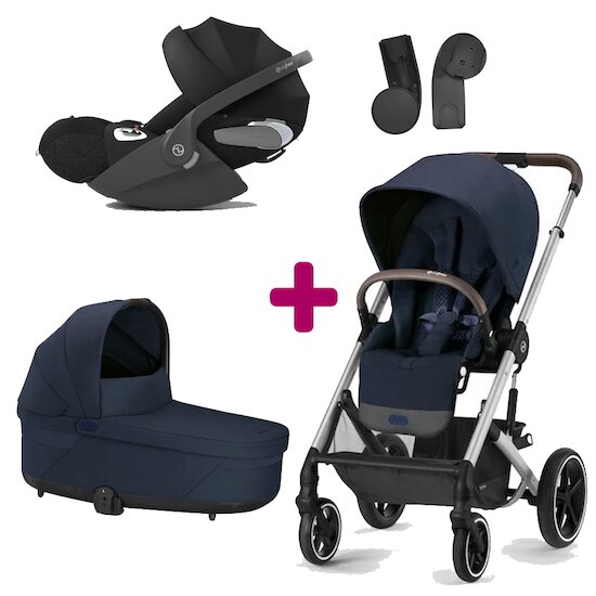 Cybex Pack poussette trio Balios S Lux ocean blue + nacelle Cot S Lux Ocean blue + coque Cloud T i-size Sepia Black  