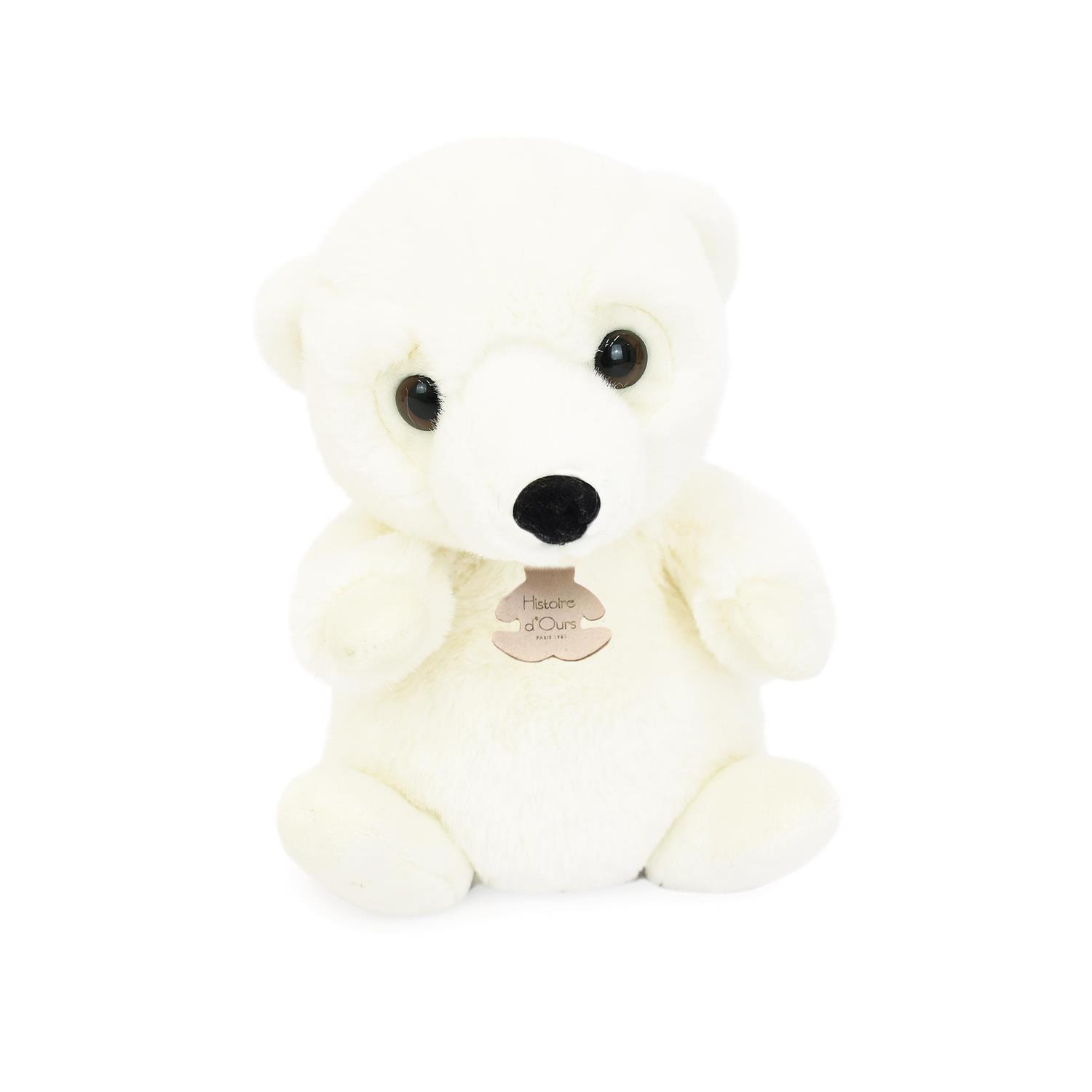 Doudou & Compagnie - Peluche les doux stretch Ours BLANC Doudou & Compagnie