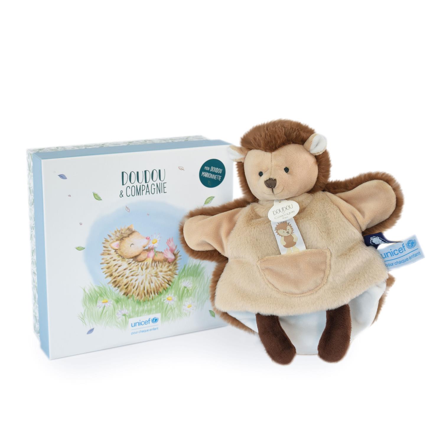 Doudou & Compagnie - UNICEF Hérisson marionnette MARRON Doudou & Compagnie