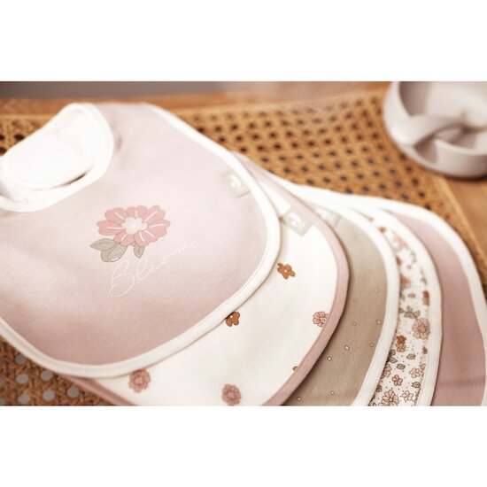 Jollein Lot de 5 Bavoirs Retro Flowers Multicolore 